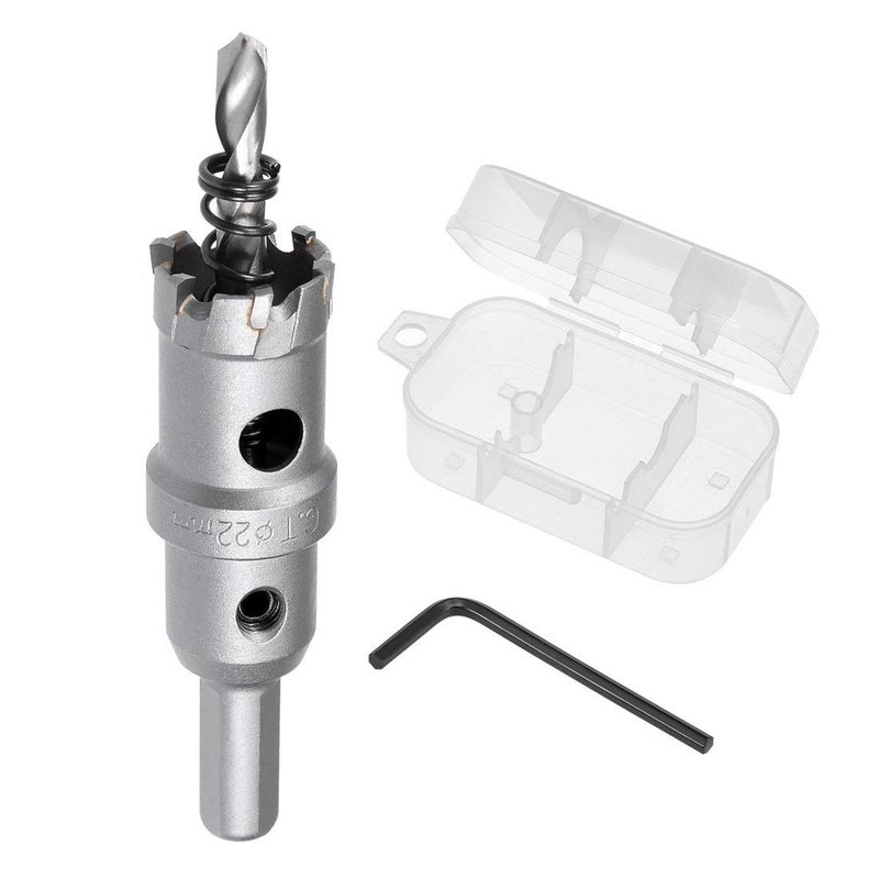 NACX 22mm TCT Hole Saw, 7/8â€ Cutting Diameter Tungsten Carbide Tipped Hole Cutter Opener, for Stainless Steel Metal Plate Aluminum - Image 5